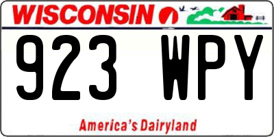 WI license plate 923WPY
