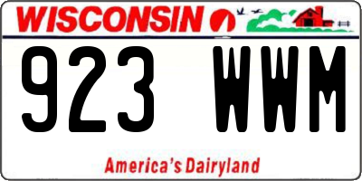 WI license plate 923WWM