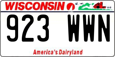 WI license plate 923WWN