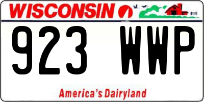 WI license plate 923WWP