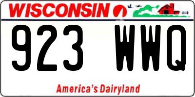 WI license plate 923WWQ