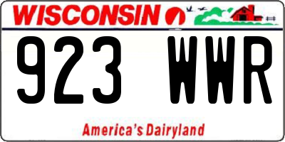 WI license plate 923WWR