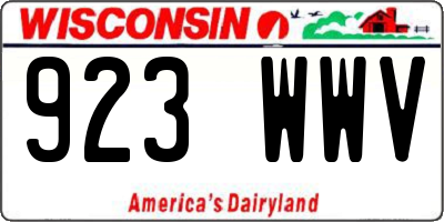 WI license plate 923WWV