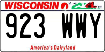 WI license plate 923WWY