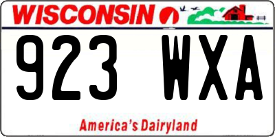 WI license plate 923WXA