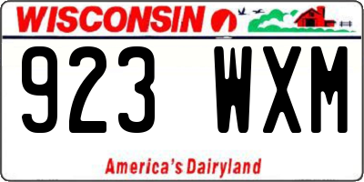 WI license plate 923WXM