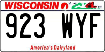 WI license plate 923WYF