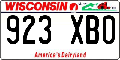WI license plate 923XBO