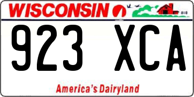 WI license plate 923XCA