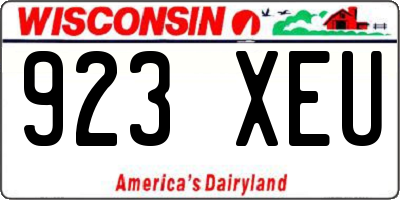 WI license plate 923XEU