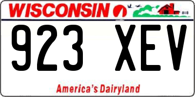 WI license plate 923XEV