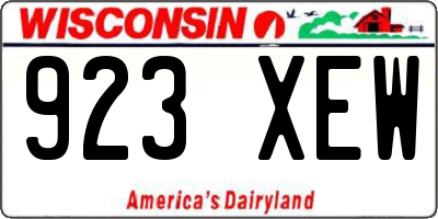 WI license plate 923XEW