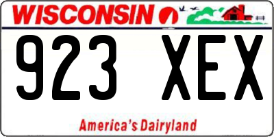 WI license plate 923XEX
