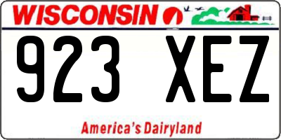 WI license plate 923XEZ