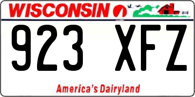 WI license plate 923XFZ