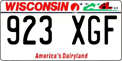 WI license plate 923XGF