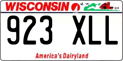 WI license plate 923XLL
