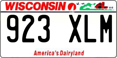 WI license plate 923XLM