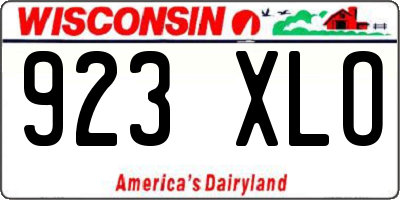 WI license plate 923XLO