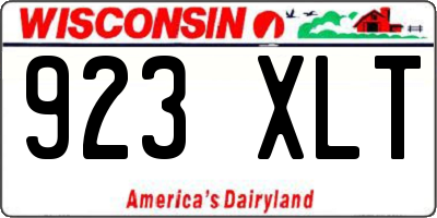 WI license plate 923XLT