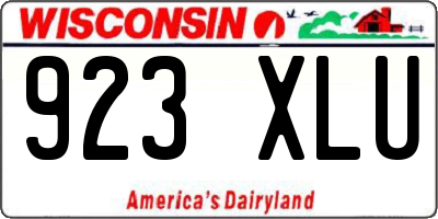 WI license plate 923XLU