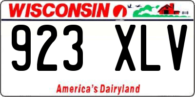 WI license plate 923XLV