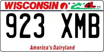WI license plate 923XMB