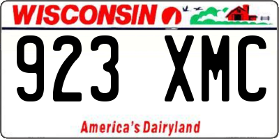 WI license plate 923XMC