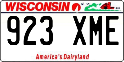 WI license plate 923XME