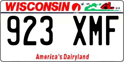 WI license plate 923XMF