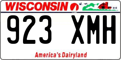 WI license plate 923XMH