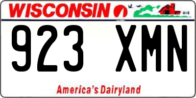 WI license plate 923XMN