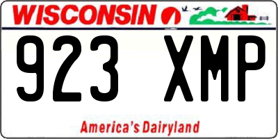 WI license plate 923XMP