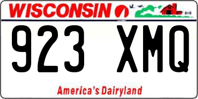 WI license plate 923XMQ