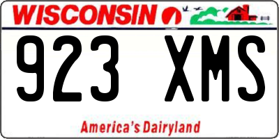 WI license plate 923XMS