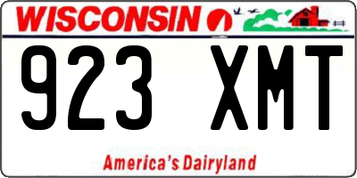 WI license plate 923XMT
