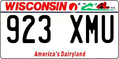 WI license plate 923XMU