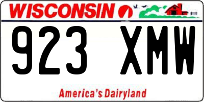 WI license plate 923XMW