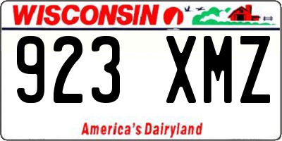 WI license plate 923XMZ