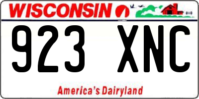 WI license plate 923XNC