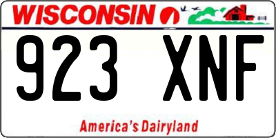 WI license plate 923XNF