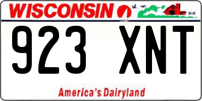WI license plate 923XNT