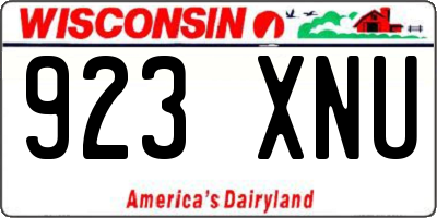 WI license plate 923XNU