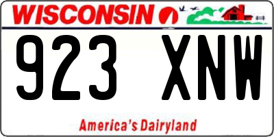 WI license plate 923XNW