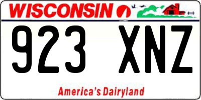 WI license plate 923XNZ