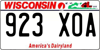 WI license plate 923XOA