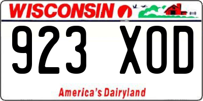 WI license plate 923XOD