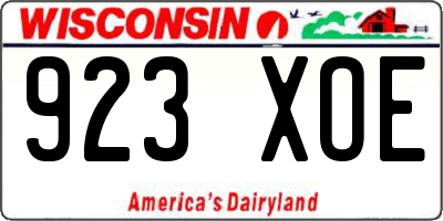 WI license plate 923XOE