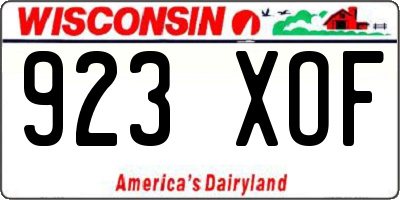 WI license plate 923XOF