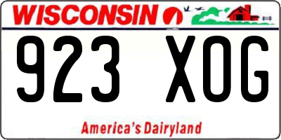 WI license plate 923XOG